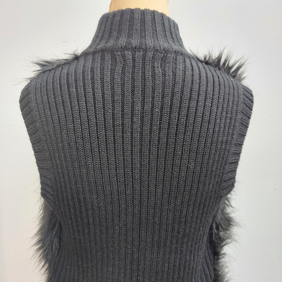Willi Smith Black Faux Fur Vest, sz L - Picture 7 of 10